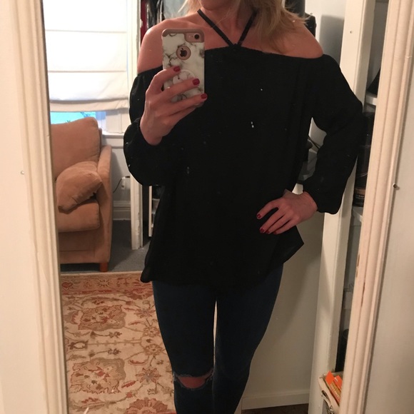 Tops - Off the Shoulder Chiffon Blouse Tops - Off the Shoulder Chiffon Blouse